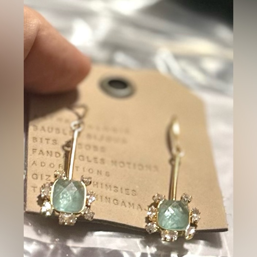 Anthropologie Botanical Gold Drop Earrings NWT - Picture 4 of 11